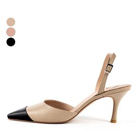 [KUHEE] Sling-back(9019K) 7/8cm-Middle Heel High Heels Separate Office Look Daily Point Handmade Shoes-Made in Korea